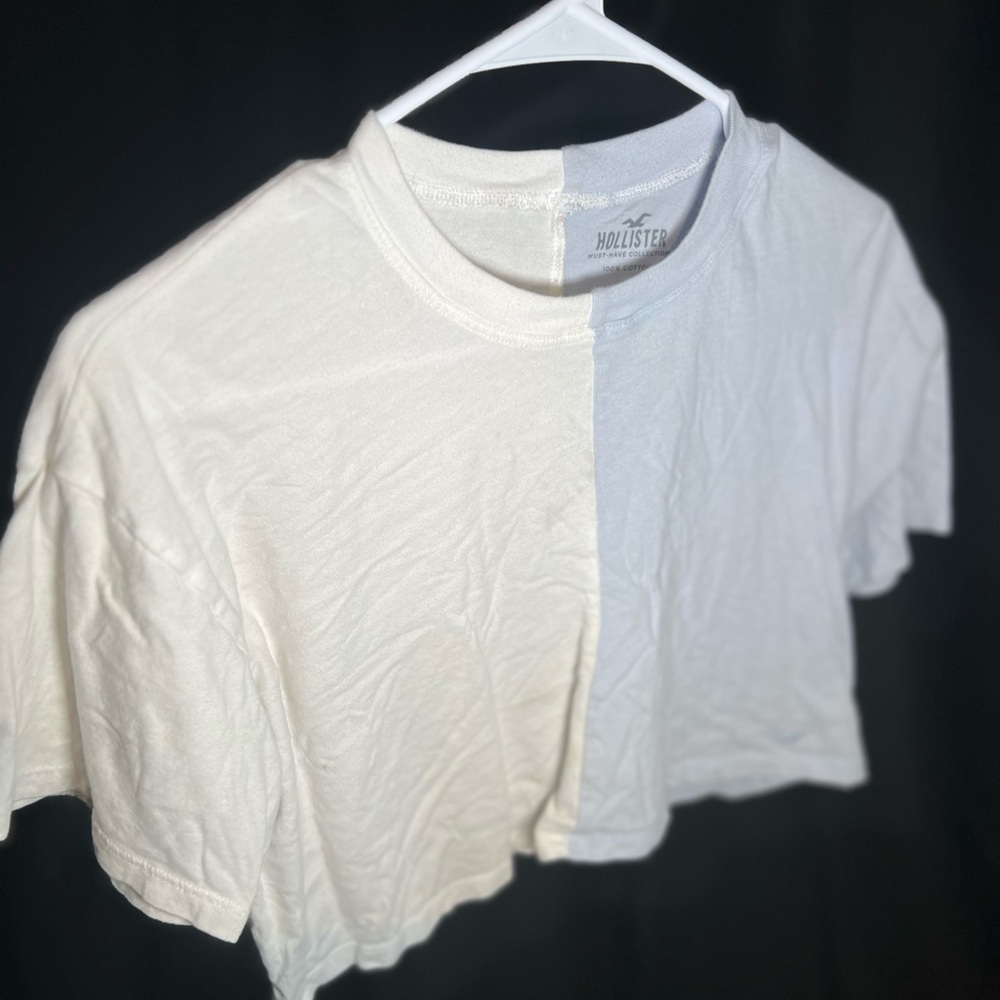 Cropped color block shirt